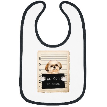 Discover shih tzu Dog mug shot Bibs