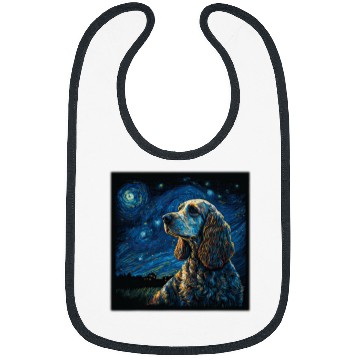 Discover Dog Cocker Spaniel Surrealism Starry Night English Cocker Spaniel dog Bibs