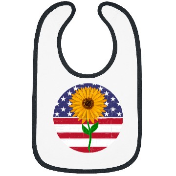 Discover Sunflower Distressed flag circle Bibs