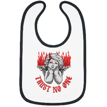 Discover Trust No One Gothic Devil Cupid Statue Sculpture Emo Sad Bibs