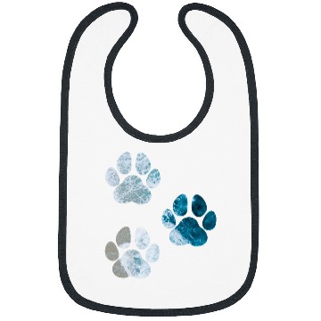 Discover Dog Paw Prints Ocean Beach Waves Bibs