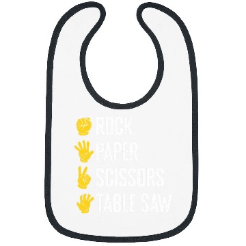 Discover Rock Paper Scissors Table Saw Funny Woodworker Carpenter Bibs