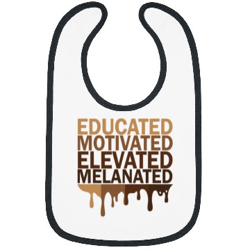 Discover Educated Motivated Elevated Melanated Juneteenth Bibs