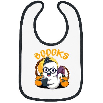 Discover Reading Book Booooks ghosts Funny Halloween Teacher Book Library Reader Bibs