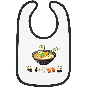 Discover Labrador Lab Dog Sushi Ramen Bowl Japanese Kawaii Dog Mom Bibs