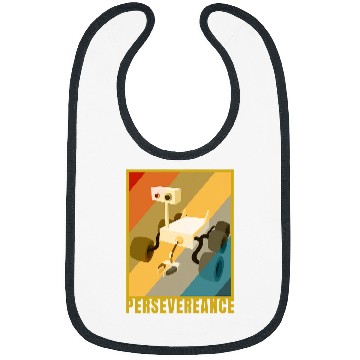 Discover Colonize Mars Perseverance Rover Retro Portrait Space Lover Bibs