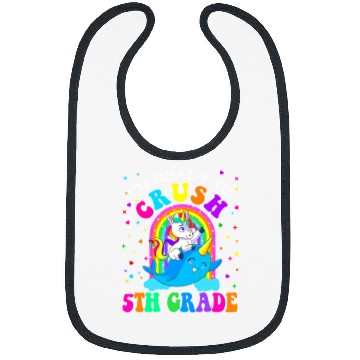 Discover Im Ready To Crush 5th Grade Narwhal Unicorns Back to School Bibs