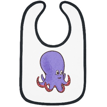 Discover Octopuss Lover Cute Purple Smiling Octopus Bibs