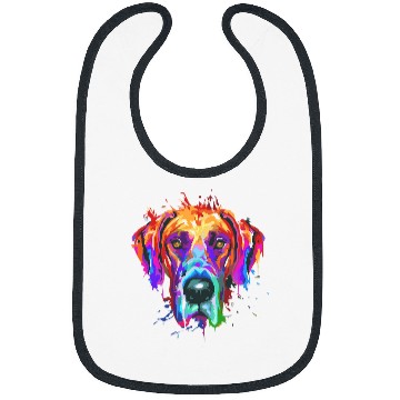 Discover Dog Great Dane Splash Art Colorful Bibs