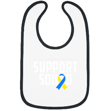 Discover Down Syndromes Awareness Blue Yellow Ribbon Support Squad Bibs