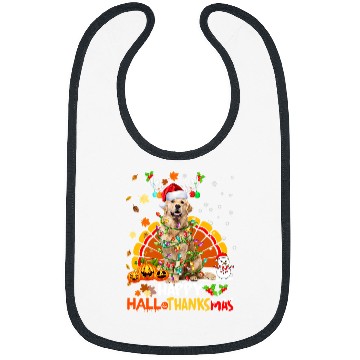 Discover Happy Hallothanksmas Golden Dog Halloween Merry Christmas 268 Bibs