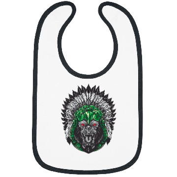 Discover Gorilla Indian Aztec Illustration Bibs