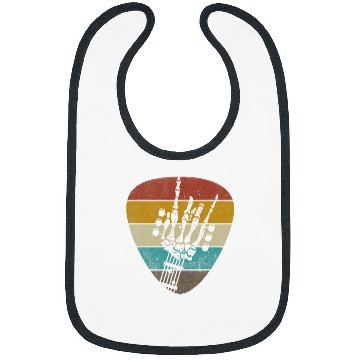 Discover Skeletons Skulls vintages Retro Rock Roll Skeletons Funny Guitar Music Lover 2 Skull Bibs