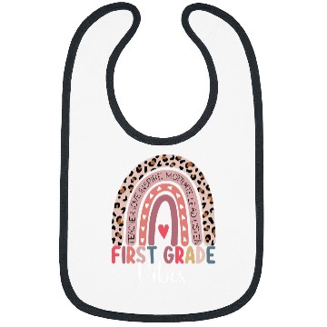 Discover 1st Grade Vibes Rainbow Leopard First Grade Teacher Team Bibs