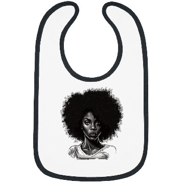 Discover Black and White Black Queen Afro Melanin Dripping Juneteenth Bibs
