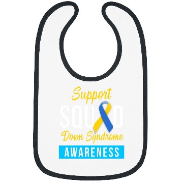 Discover Down Syndromes Awareness month Ribbon Support Squad 1 Bibs