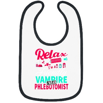 Discover Funny Phlebotomist Blood Technician nurses Friendly Vampire 1 Bibs