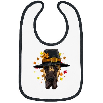Discover Dog Great Dane Thanksgiving Great Dane Pilgrim Turkey Day Autumn Fall Dog Bibs
