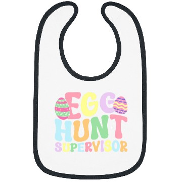Discover Egg Hunt Supervisor Retro Egg Hunting Party Mom Dad Easter 1 Bibs
