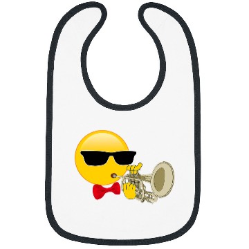 Discover Trumpet Lover Player Emoticon Band Concert Bibs