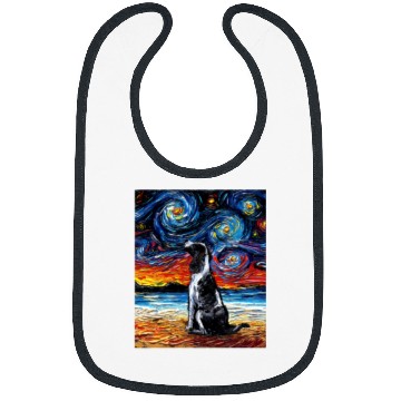Discover English Springer Spaniel Beach Starry Night Dog Art by Aja Bibs