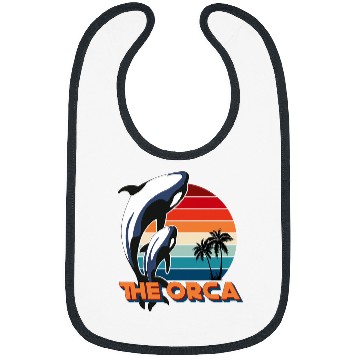 Discover Whales Orca Family vintages Retro Art Killer Whale Family 1 Bibs