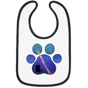 Discover Galaxy Cat Paw Print Bibs
