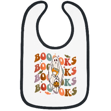 Discover Cute ghosts Book Reading Teacher School Funny Halloween Bibs