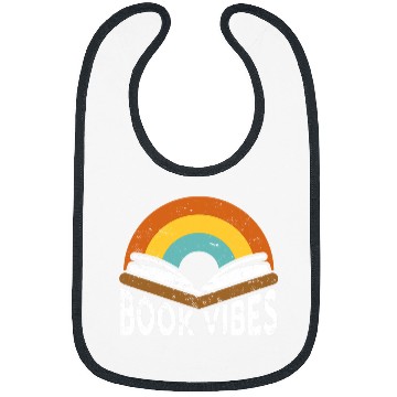Discover Reading Book Vibes bookworm writer Reader Bibs