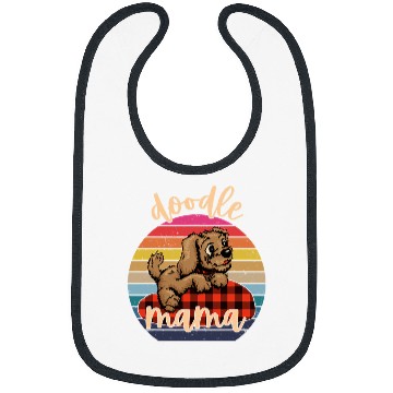 Discover Goldendoodle Mama Puppy Retriever Mixed Breed buffalo plaids Sunset Doodle Dog Bibs