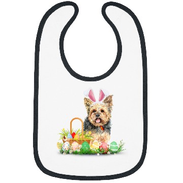 Discover Cute Yorkie Easter Day Bunny Eggs Easter Costume Bibs