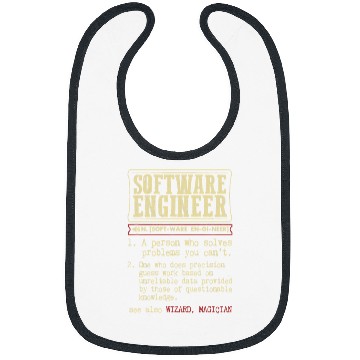Discover Software Engineer Funny Dictionary Definition Bibs