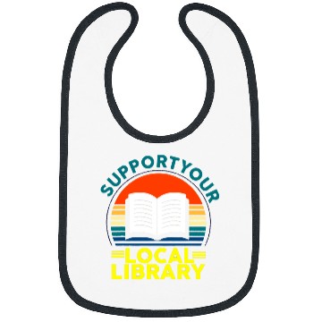 Discover Reading Book Retro Support Your Local Library Book Lovers Librarian Squad 1 Reader Bibs