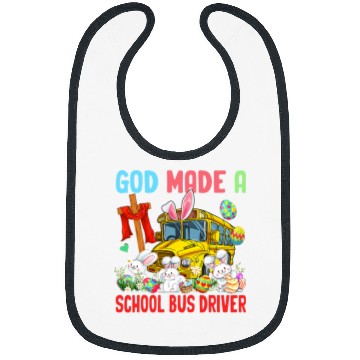 Discover Proud Made A School Bus Driver Three Easter Bunnies Eggs Bibs