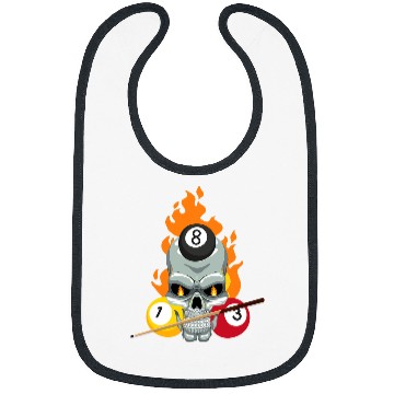 Discover Skeletons Skulls Pool Player Skull Billiards Cue Design Billiard Ball Skull Bibs