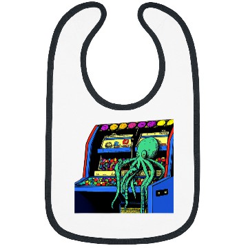 Discover Octopuss Lover sitting on video game Vending Machine gatcha arcade Bibs