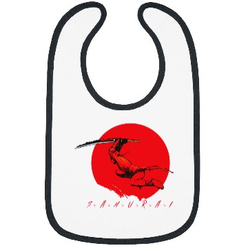 Discover Samurai Ninja Warrior With Katana Japanese Sakura Flowers Bibs