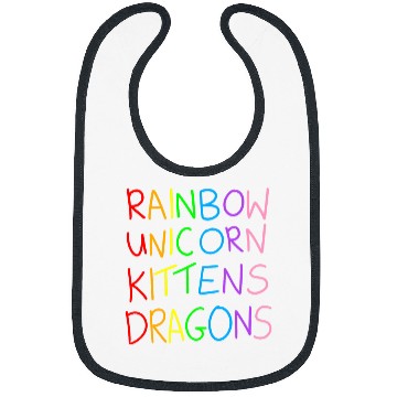 Discover Rainbow Unicorns Kittens Dragon Bibs