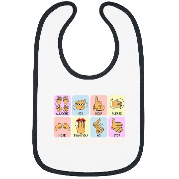 Discover Basic Sign Language Speech Therapist SLP Pathologist Outfit Bibs