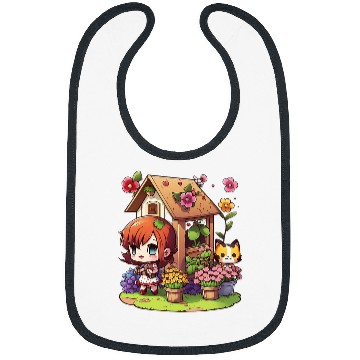 Discover Flower Cat Girl Gardening Kitten Gardener Garden Maid Plant 8 Bibs