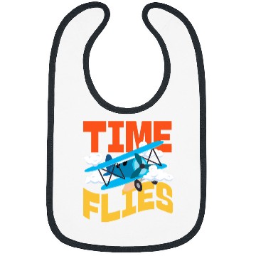 Discover Time Flies Airplane For Kids Bibs