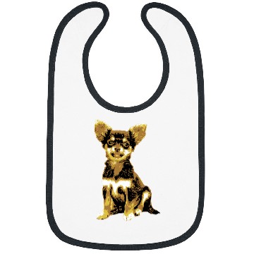 Discover Cute Retro Chihuahua with puppy eyes vintages illustration 1 Bibs