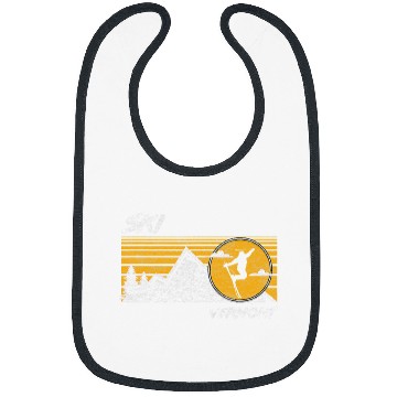 Discover Skiing Ski Vermont Retro Distressed Skiing Tee Bibs