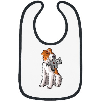 Discover Wire hair fox terrier stuffed animal foxterrier Bibs