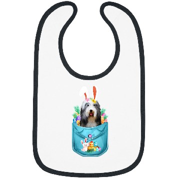 Discover Bunny Bearded Collie In Pocket Easter Day Eggs Bunny Dog Bibs