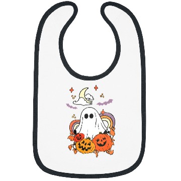 Discover vintages Rainbow Boo ghosts Witch Bat Pumpkin Halloween 217 Bibs