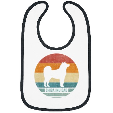 Discover Dog Shiba Inu vintages Retro Shiba Inu Dog Dad Silhouette Puppy Owner Lover Bibs
