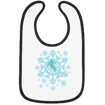 Discover Skiing Ski with Snowflake Winter Vacation Bibs