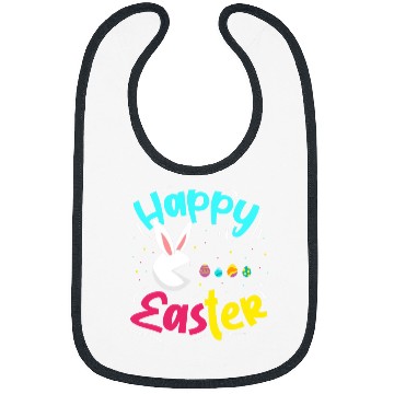 Discover Rabbits Happy Easter Cute Rabbit Eating Easter Eggs Easter Sunday Bibs