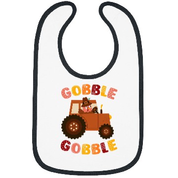 Discover Tractor driving Cute Gobble Gobble Turkey Driving Tractor Thanksgiving Bibs